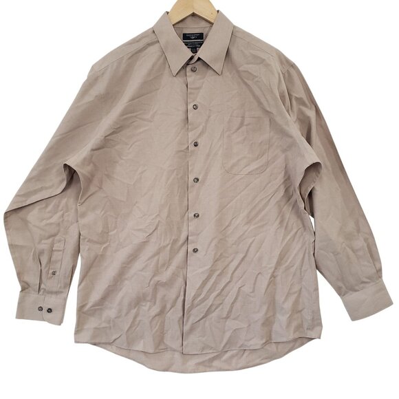 Dockers Other - Dockers Mens Wrinkle Free Beige Button Up Shirt Size L Business Casual Neutral‎